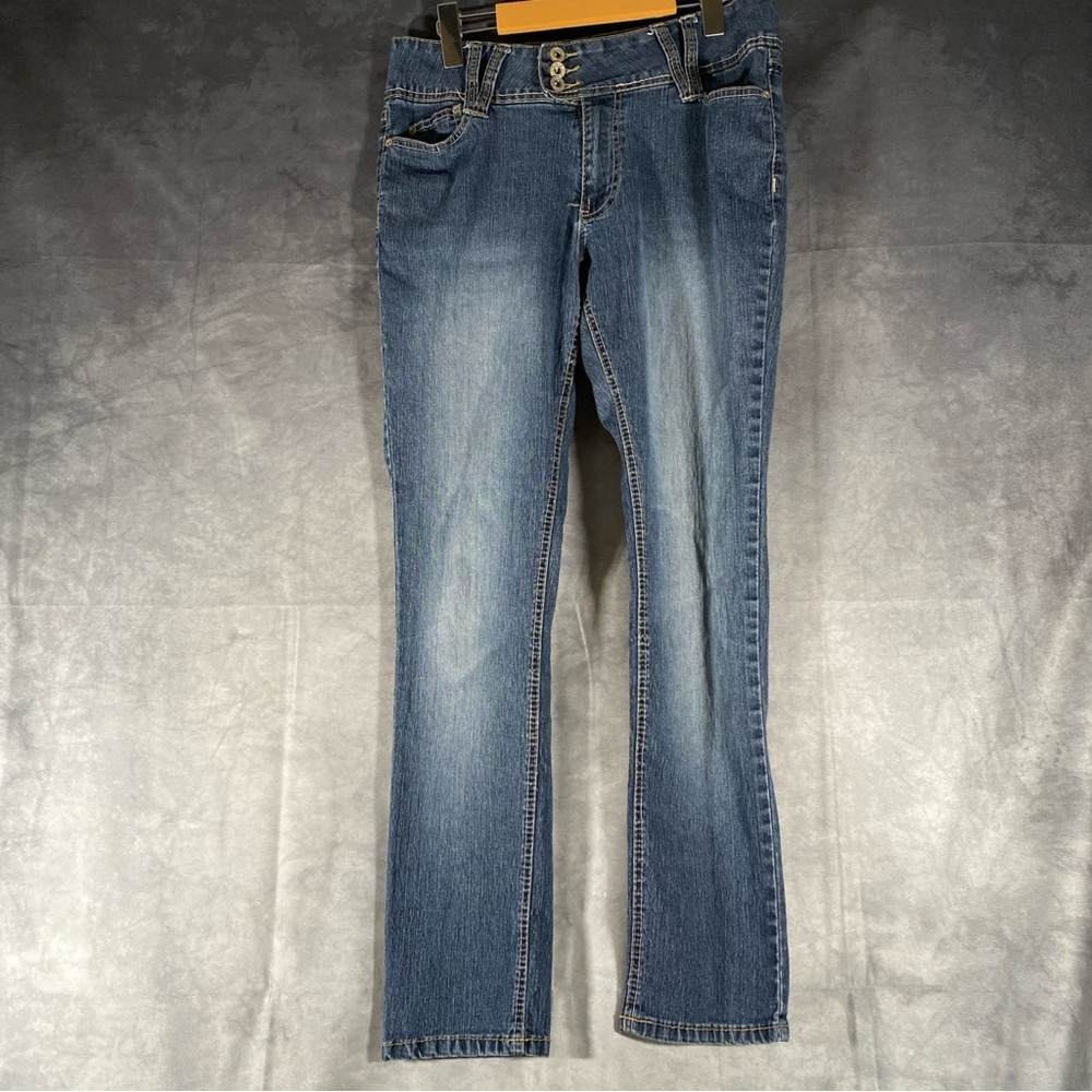 Vintage Angels Jeans Women Sz 10 Straight Leg Denim Mid Wash Flap Pocket Y2K